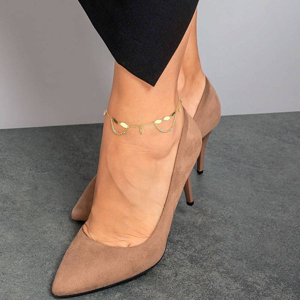 Браслет Francelli на ногу из желтого золота с эмалью (арт. 3261060жегн) – изображение 4