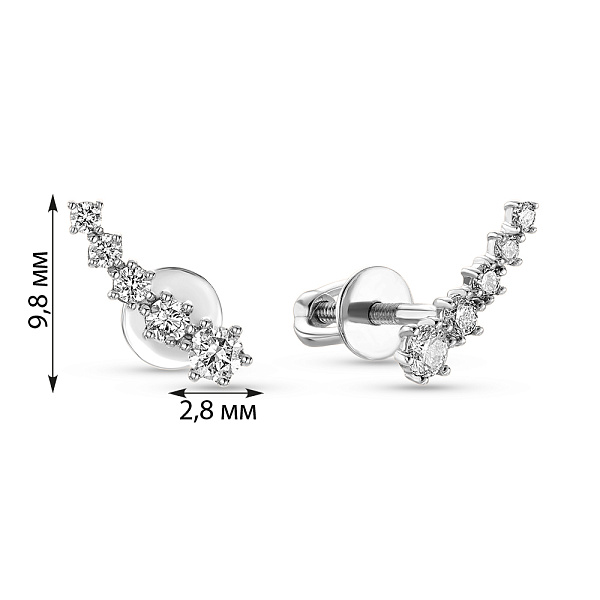 Серьги-пусеты из золота с бриллиантами (арт. Т011255020б) – изображение 6
