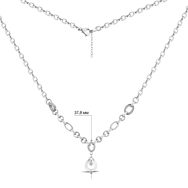 Кольє з білого золота з фіанітами (арт. 351484б) – зображення 3