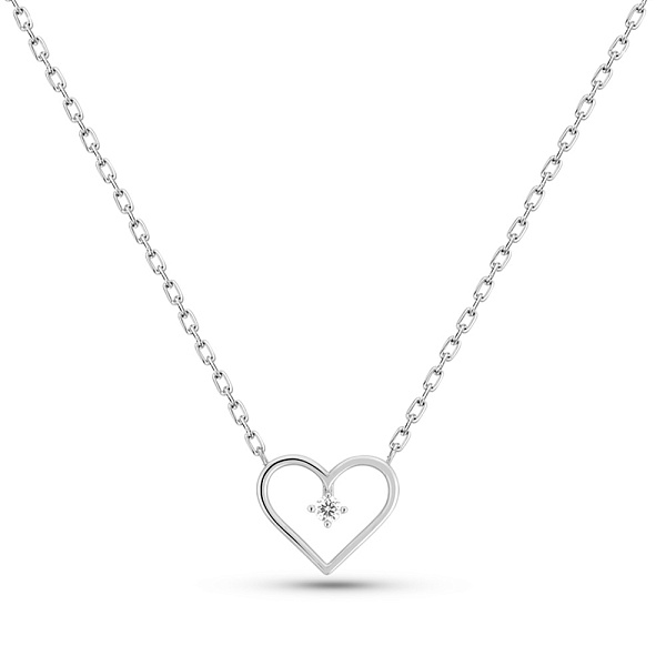 Золотое колье Сердечко с бриллиантом (арт. Ц011707б) – изображение 1