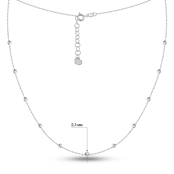 Кольє з білого золота з кульками (арт. 360178б) – зображення 6