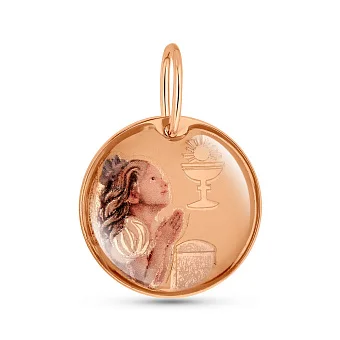 Ладанка з червоного золота На перше причастя (арт. 440998Д)