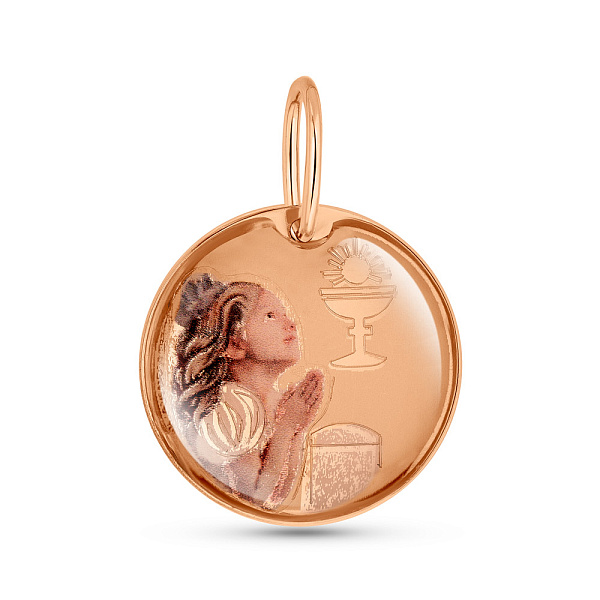 Ладанка з червоного золота На перше причастя (арт. 440998Д) – зображення 1