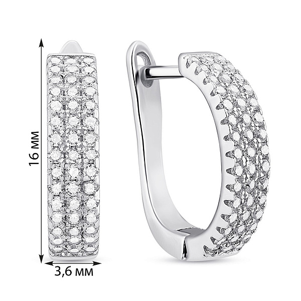 Серебряные серьги с дорожкой из фианитов (арт. 7502/СК2Ф/2070) – изображение 2