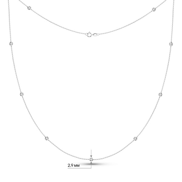 Колье из белого золота с бриллиантами (арт. Ц341658040б) – изображение 3