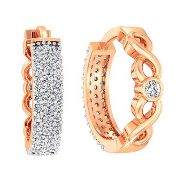 Двосторонні сережки з золота з фіанітами (арт. 111165) – зображення 1