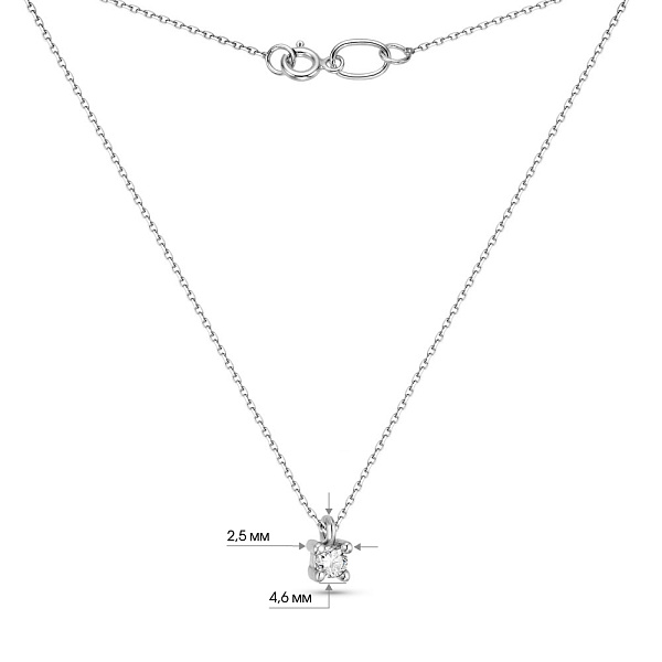 Кольє з білого золота з діамантом (арт. Ц011289005б) – зображення 3