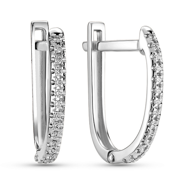 Серьги из белого золота с дорожкой из бриллиантов (арт. С011241010б) – изображение 1