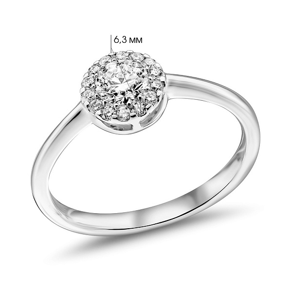 Золота каблучка з діамантами (арт. К341512030б) – зображення 2