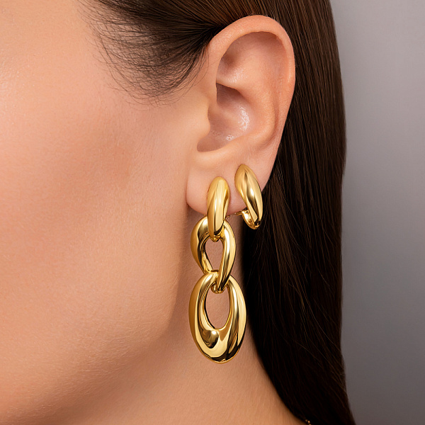 Серьги трансформеры из желтого золота Francelli (арт. е1091881ж) – изображение 2