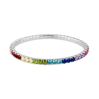 Серебряный браслет с разноцветными альпинитами (арт. 7509/4838ацв)