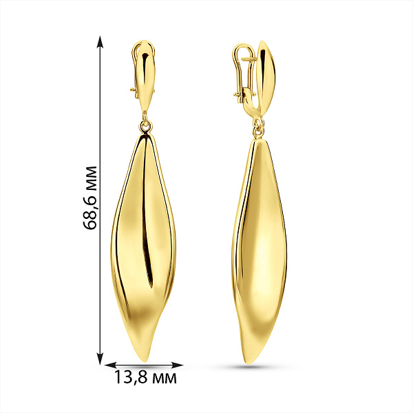 Длинные золотые серьги Francelli (арт. 1091857ж) – изображение 5