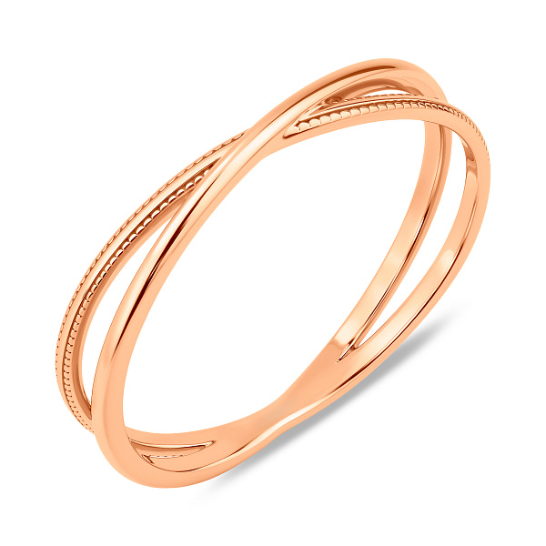 Двойное переплетенное кольцо из белого золота без камней (арт. 140953) – изображение 1