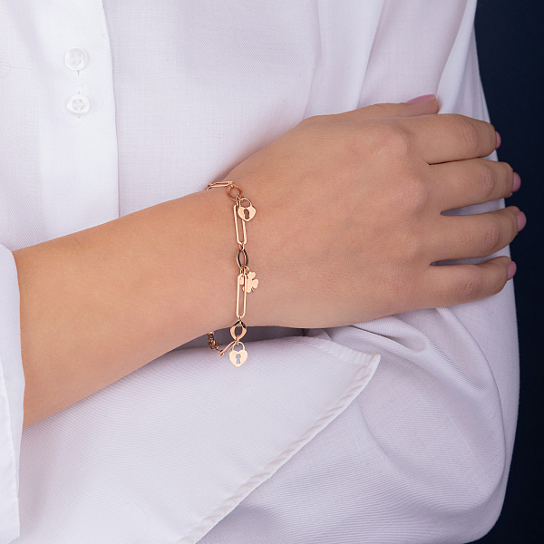 Золотий браслет з підвісками (арт. 326381) – зображення 2