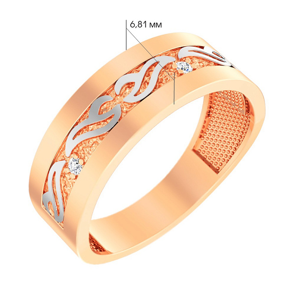 Золотое кольцо с фианитами (арт. 145100) – изображение 2