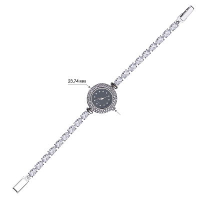 Срібний годинник з фіанітами (арт. 7526/228)