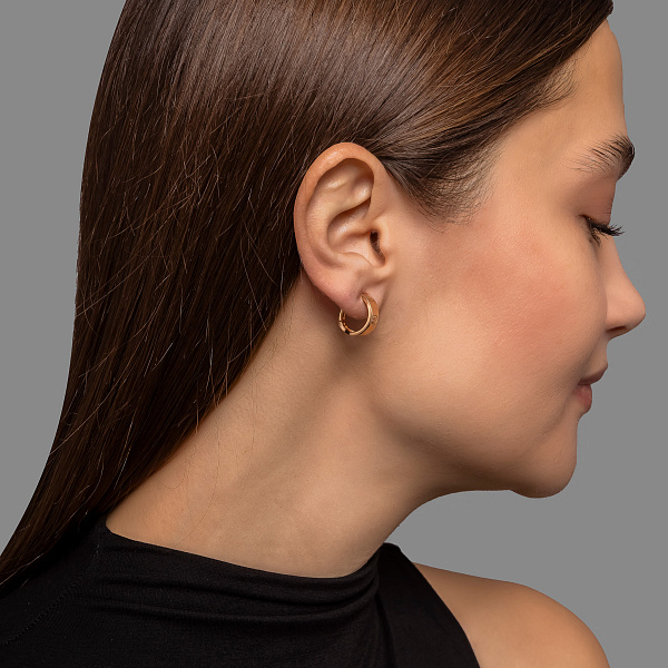 Серьги из красного золота без камней (арт. 110344) – изображение 3