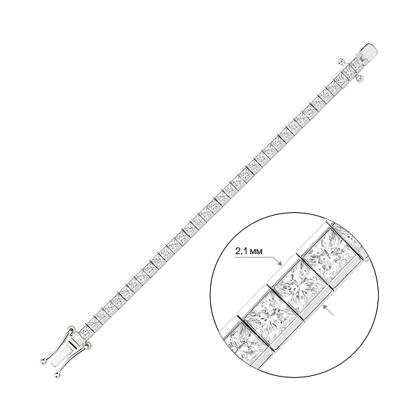 Серебряный браслет с дорожкой из фианитов (арт. 7509/2186939) – изображение 2