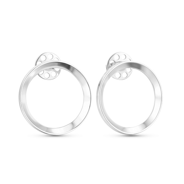 Серебряные пусеты без камней (арт. 7518/2475) – изображение 1