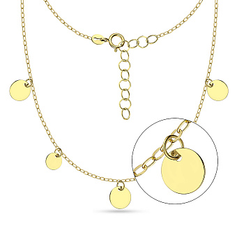 Колье "Монеты" золотое в желтом цвете металла (арт. 352169ж)