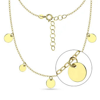 Кольє "Монети" золоте в жовтому кольорі металу (арт. 352169ж)