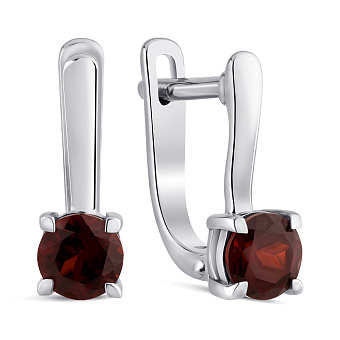 Серебряные сережки с гранатами (арт. 7502/2181446Г)