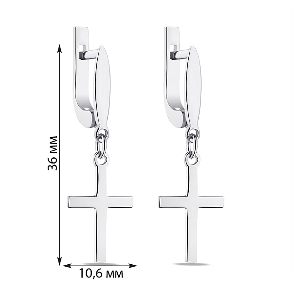 Срібні сережки-підвіски (арт. 7502/А141/1сю) – зображення 2