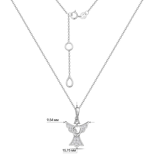 Колье Ангел с бриллиантами из белого золота (арт. Ц341200005б) – изображение 4