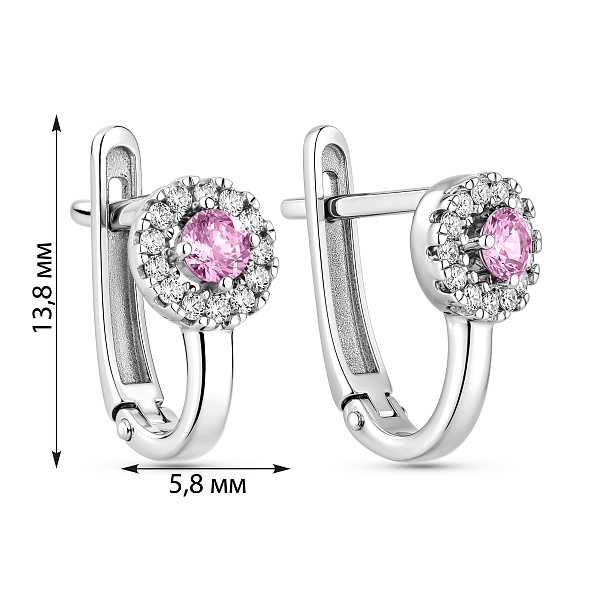 Сережки детские из белого золота с фианитами (арт. 110614бр) – изображение 2
