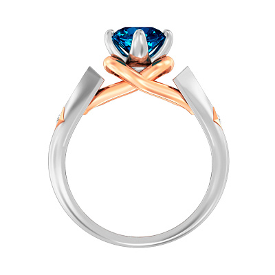 Золотое кольцо с топазом и фианитами Blue Ocean (арт. 140748Пбл)