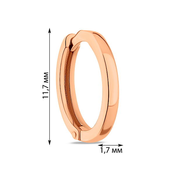 Серьга в одно ухо из красного золота (арт. 110636Я) – изображение 3