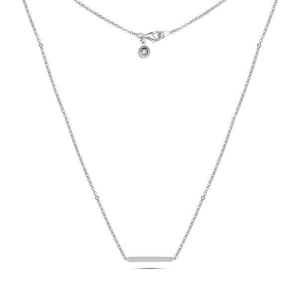 Золотое колье в белом цвете металла с фианитом (арт. 351460бкр) – изображение 2