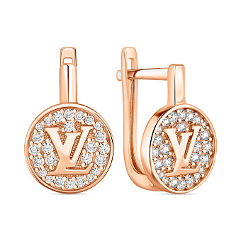 Фото Серьги из красного золота с фианитами (арт. 110530)