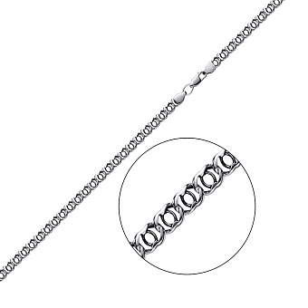 Фото Серебряная цепочка плетения Арабский бисмарк (арт. 7908/1044/1-ч)