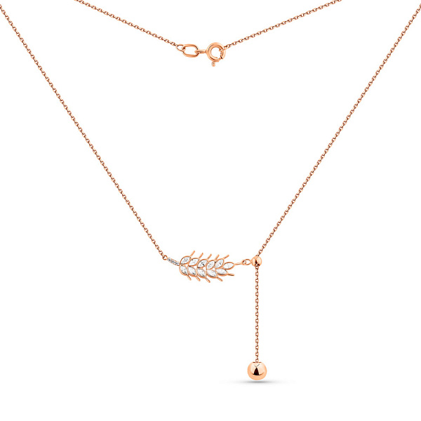 Золоте кольє Колосок з фіанітами (арт. 361224) – зображення 2