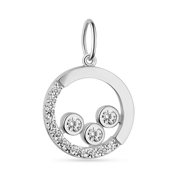 Підвіс з білого золота з фіанітами (арт. 424181б) – зображення 1