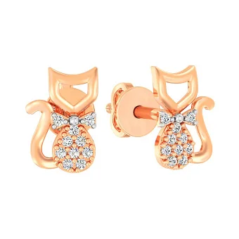 Дитячі сережки "Кошенята" з червоного золота  (арт. 110706)