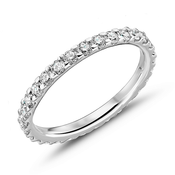 Золотое кольцо с дорожкой из бриллиантов (арт. К341337090б) – изображение 1