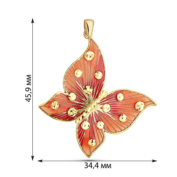 Золотой кулон Бабочка Francelli (арт. 424632жек) – изображение 3