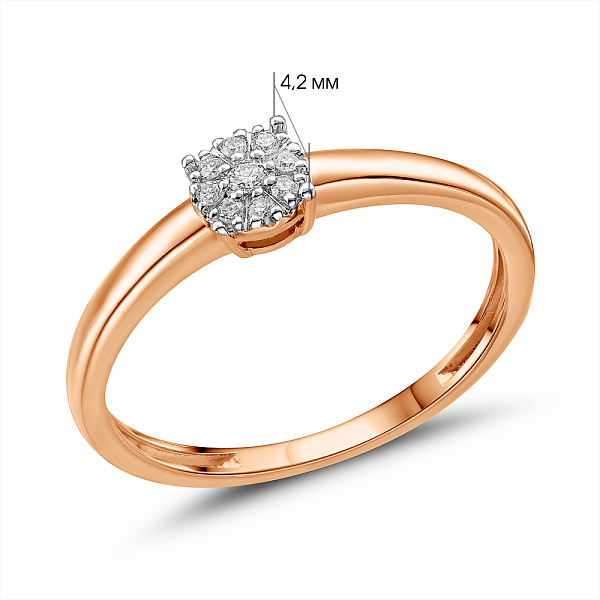 Золотое кольцо с россыпью бриллиантов (арт. К011120005) – изображение 3