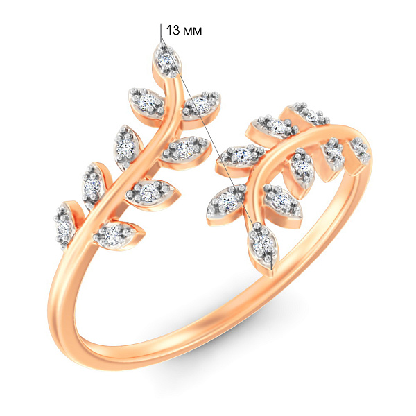 Золота каблучка з фіанітами (арт. 141258) – зображення 6