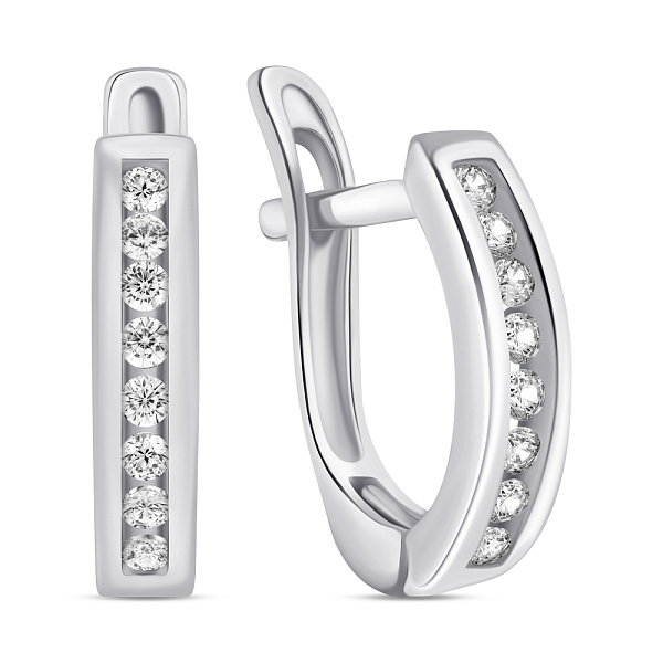 Срібні сережки з фіанітами (арт. 7502/С2Ф/345) – зображення 1