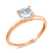 Фото Золотое кольцо с фианитом (арт. 1401105)