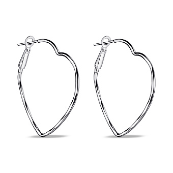 Фото Серебряные серьги Сердце без камней (арт. 7502/9830)