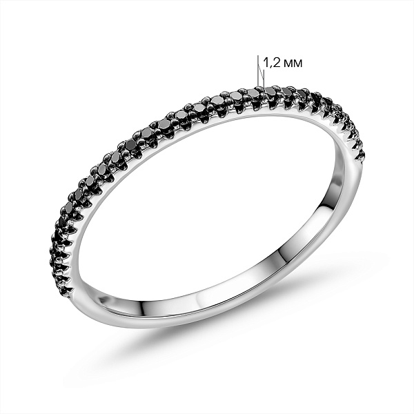 Золотое кольцо с черными бриллиантами (арт. К011483015бч) – изображение 4