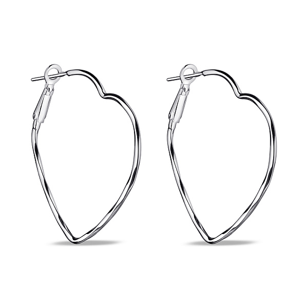 Серебряные серьги Сердце без камней (арт. 7502/9830) – изображение 1