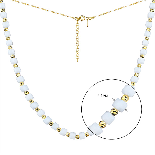 Колье из серебра с ониксом и желтым родированием (арт. 7507/2009жоб) – изображение 2