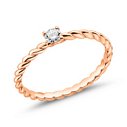 Кольцо из красного золота с бриллиантом (арт. К011774010)