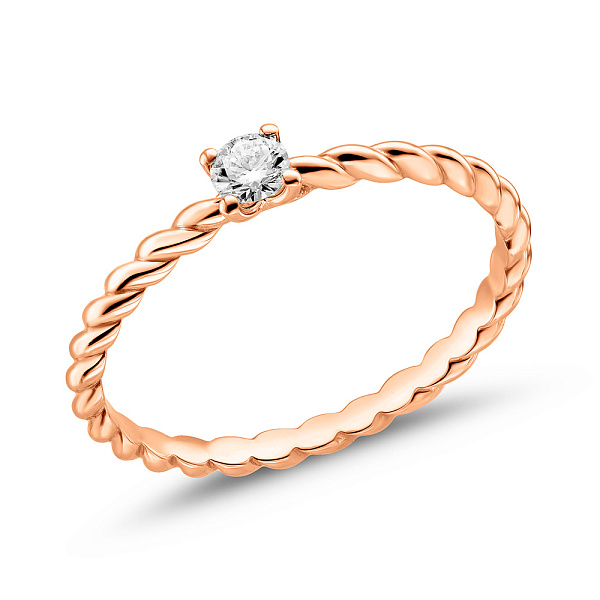 Кольцо из красного золота с бриллиантом (арт. К011774010) – изображение 1