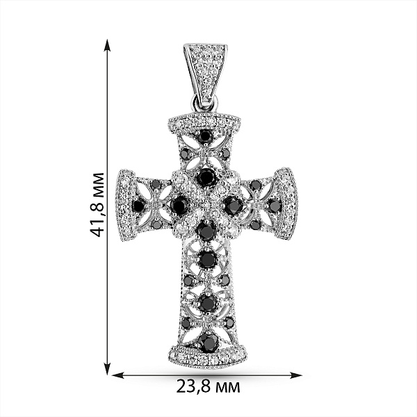 Золотий хрестик з діамантами (арт. П011013бч) – зображення 6